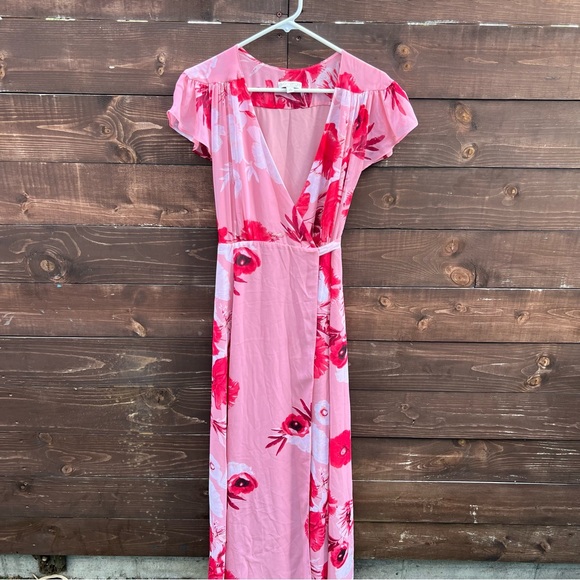 New York & Co Eva Mendes Floral Print Wrap Maxi Dress - Picture 2 of 8